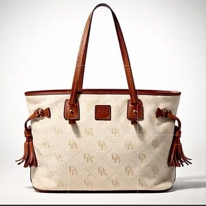 Dooney & Bourke Signature Monogram Tassel Tote